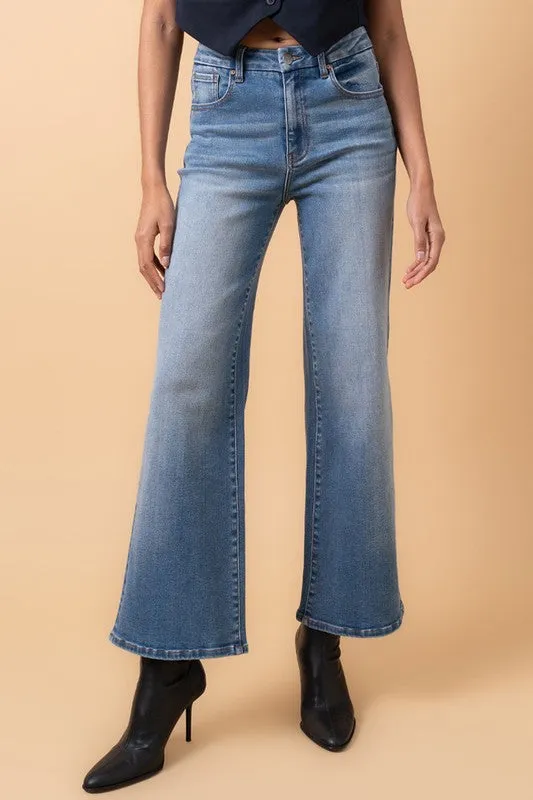 Ashley Medium Wash High Waisted Wide Leg Jeans
