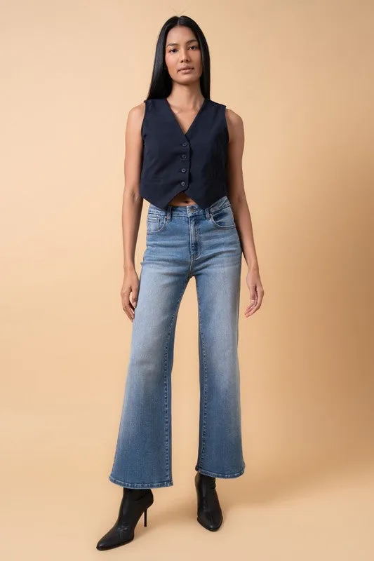 Ashley Medium Wash High Waisted Wide Leg Jeans