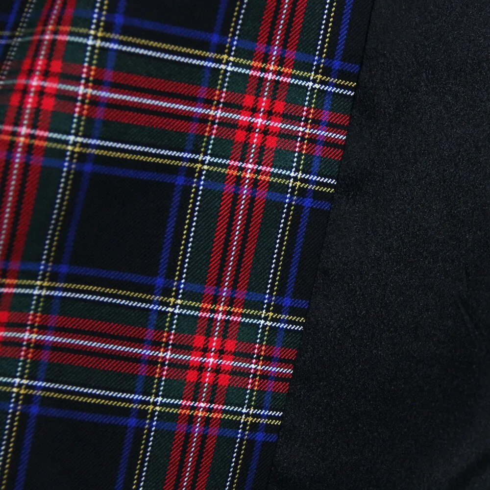 Black Stewart Tartan Blazer Dresses with Belt
