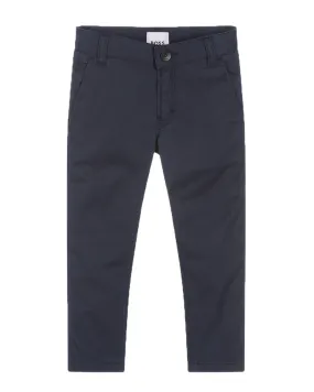Boys Navy Cotton Twill Pants