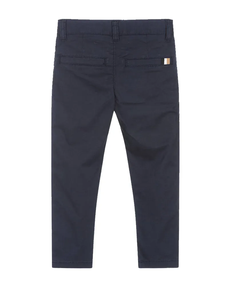 Boys Navy Cotton Twill Pants