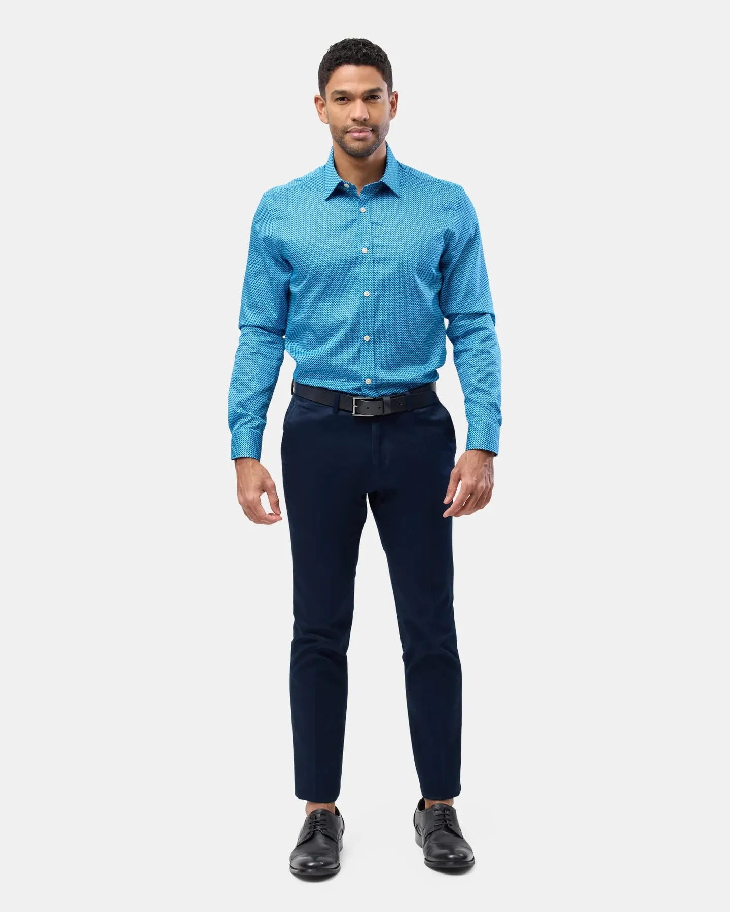 Brooksfield - Premium Shirt Aqua Print
