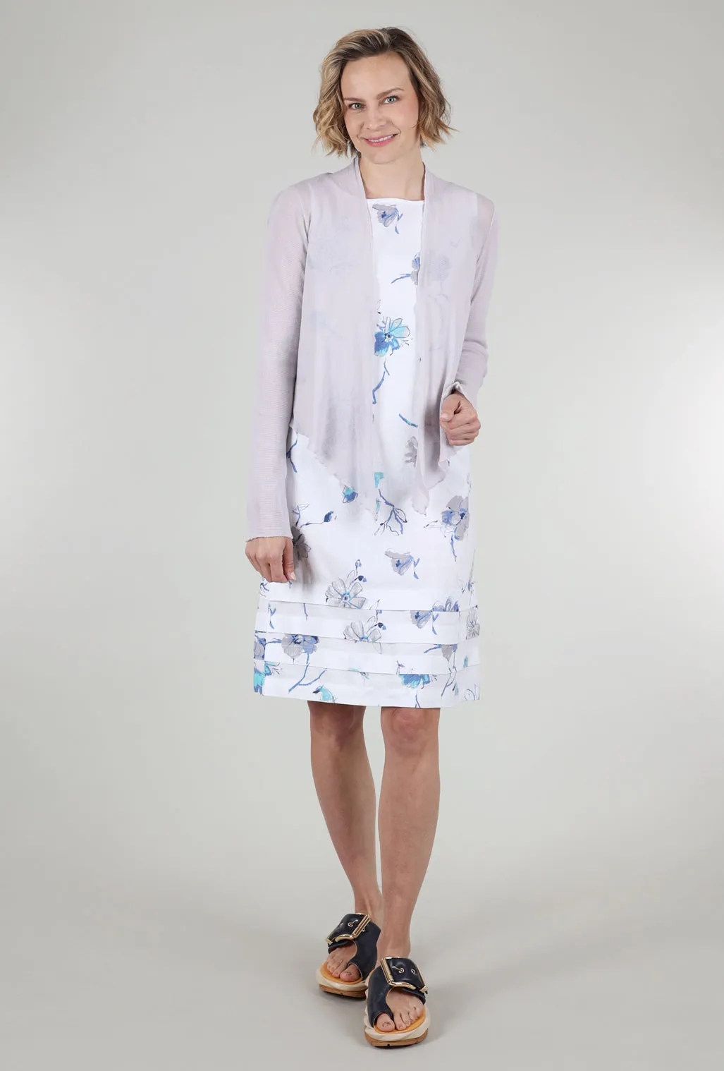 Cropped Tulle Cardie, Aluminum