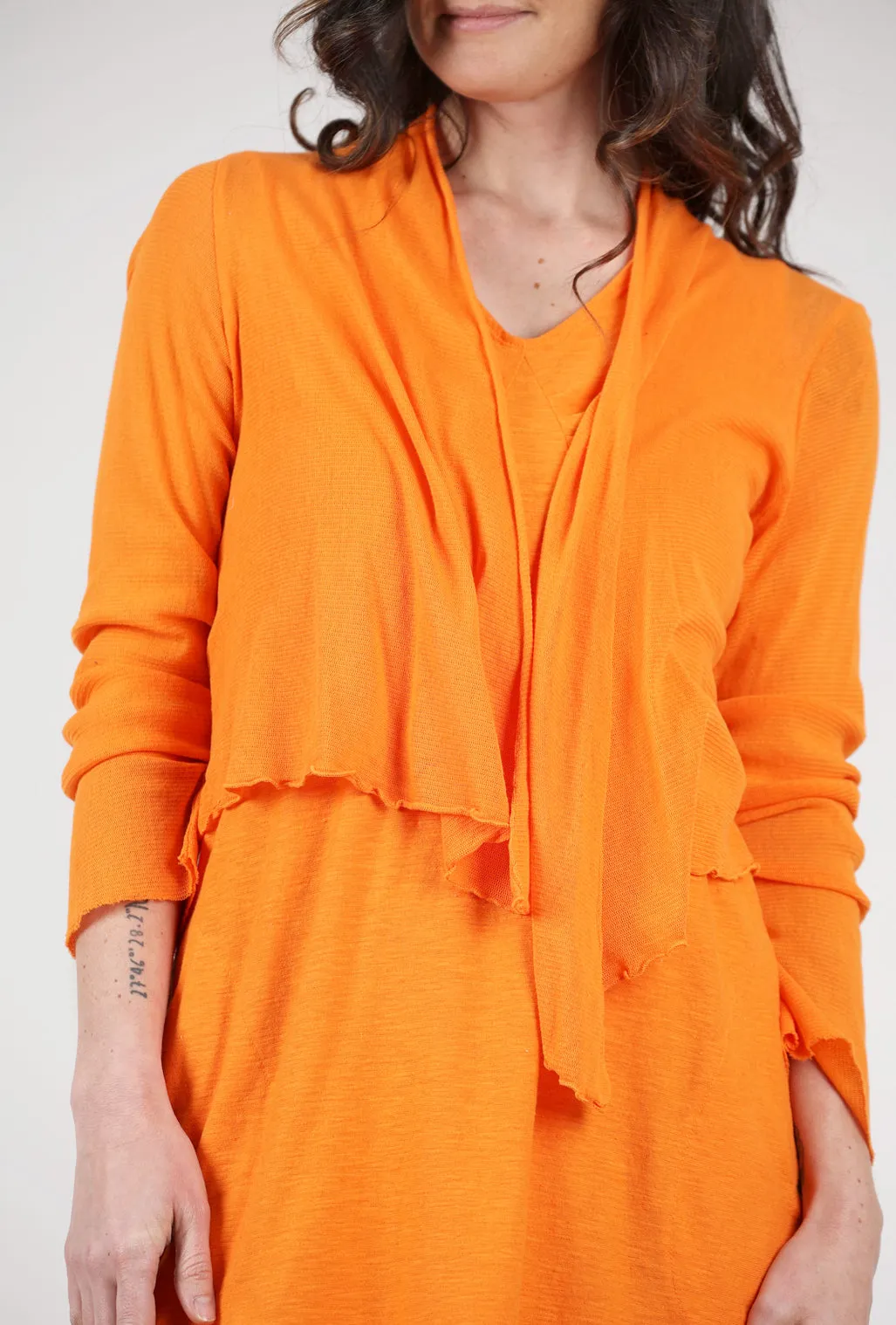 Cropped Tulle Cardie, Tangelo Orange