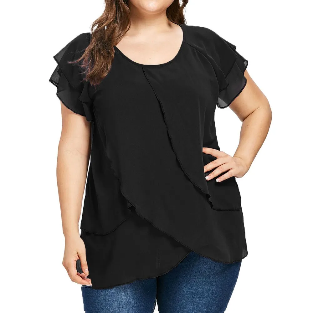 Elegant Chiffon Plus Size Top