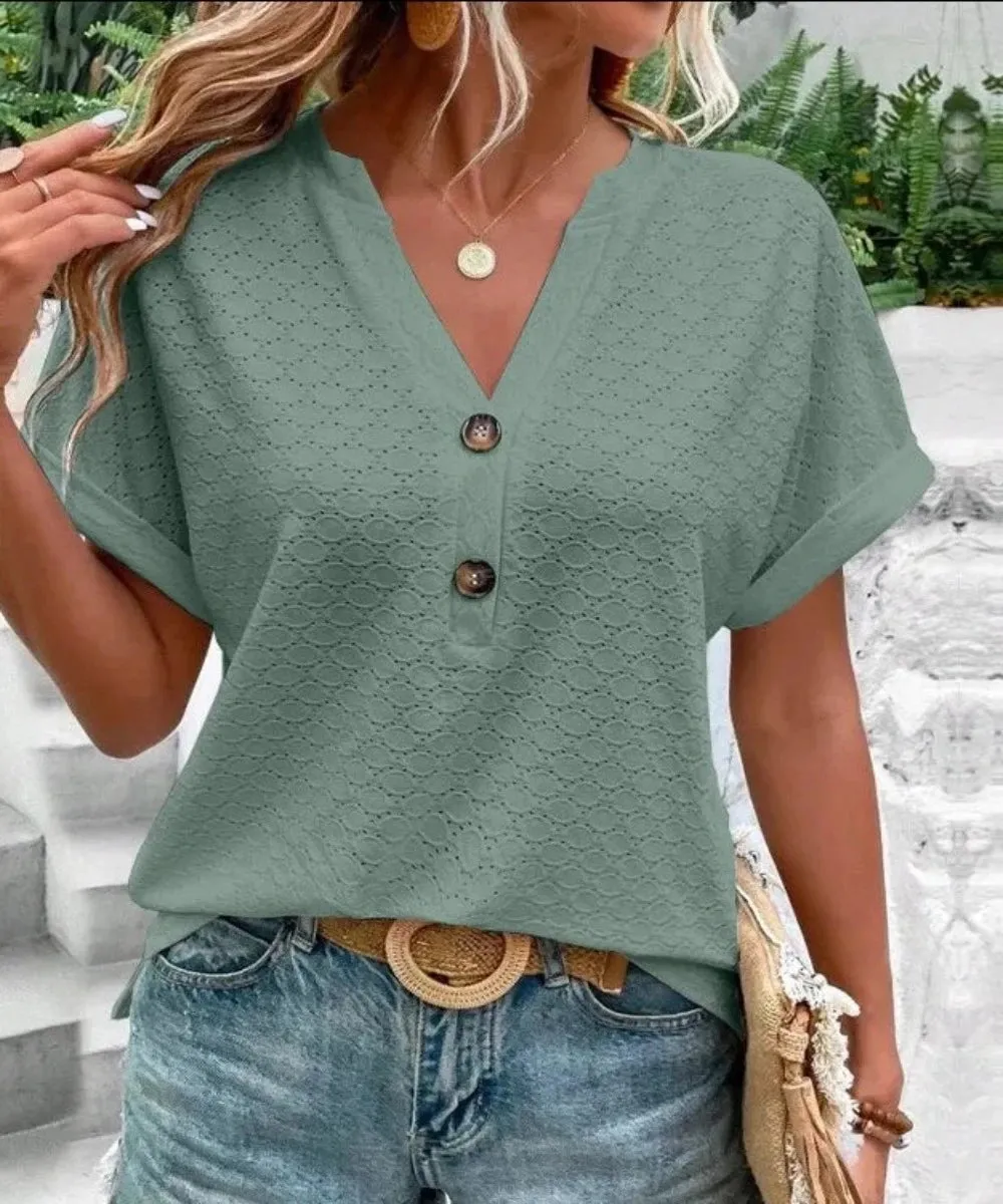 Fashion Casual Vintage Elegant Summer Streetwear Blouse