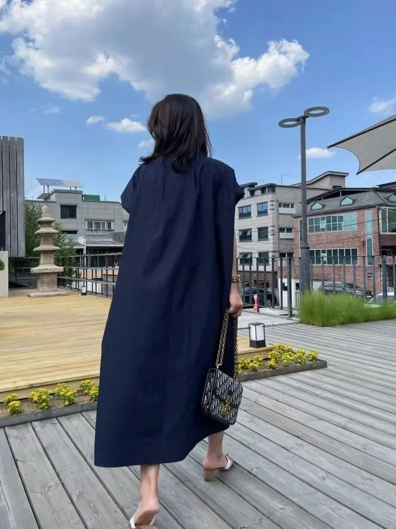 French Style Simple Long Shirt Dress