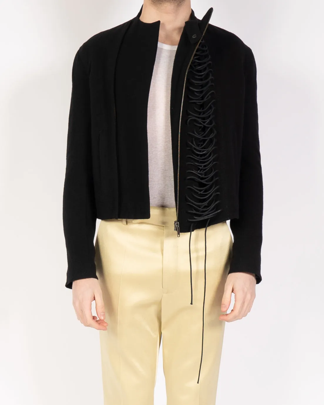 FW16 Black Wool Laced Jacket