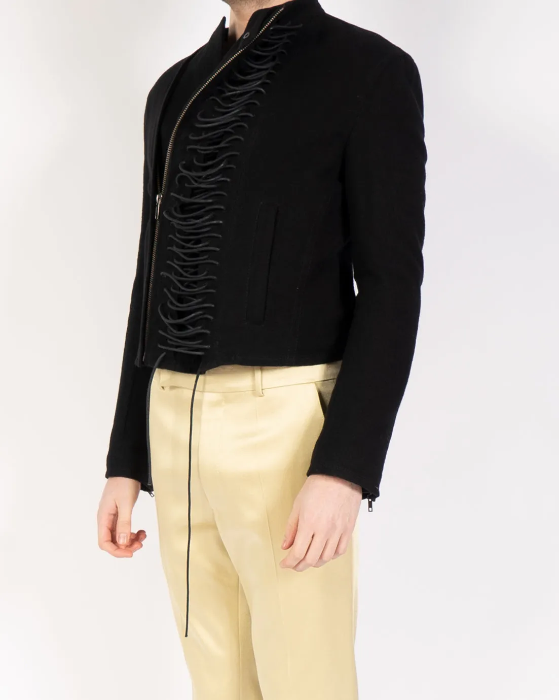 FW16 Black Wool Laced Jacket