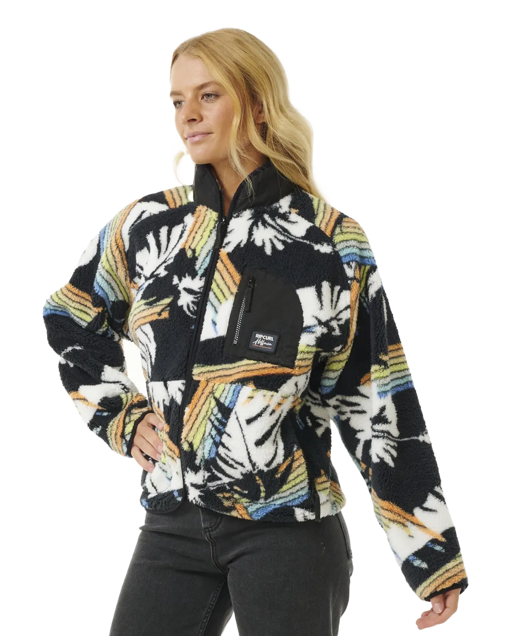 High Tide Hoffman Zip Fleece in Multi Colour