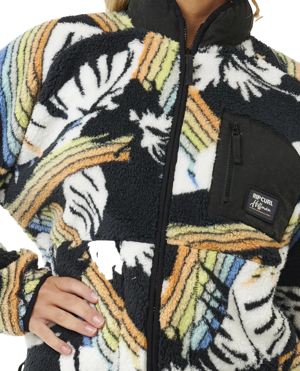 High Tide Hoffman Zip Fleece in Multi Colour