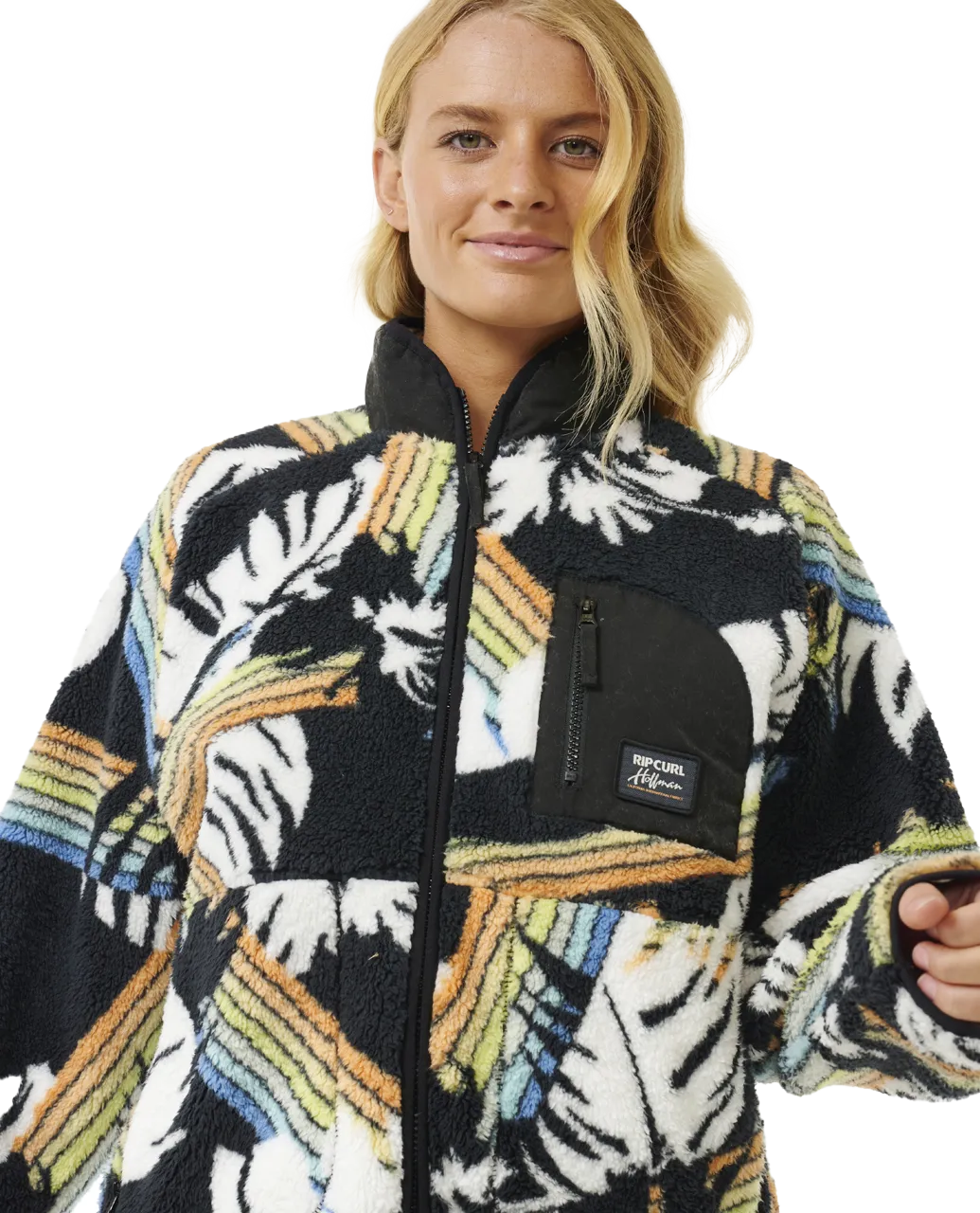 High Tide Hoffman Zip Fleece in Multi Colour