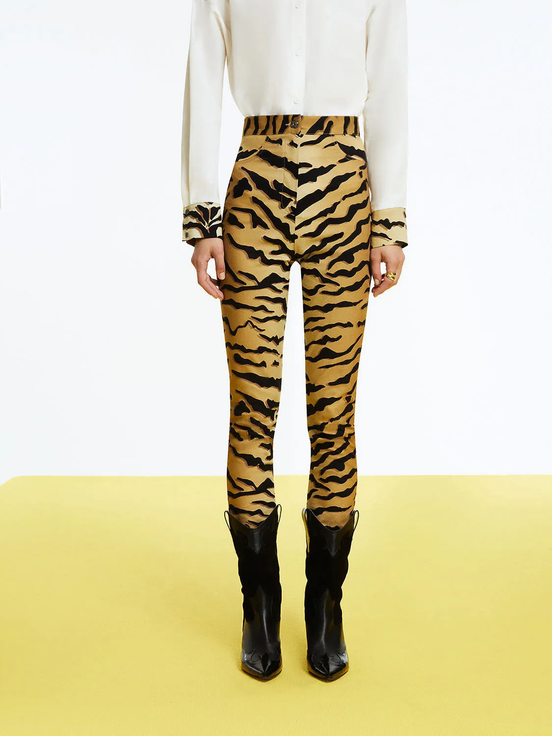 High waist with tiger patterned