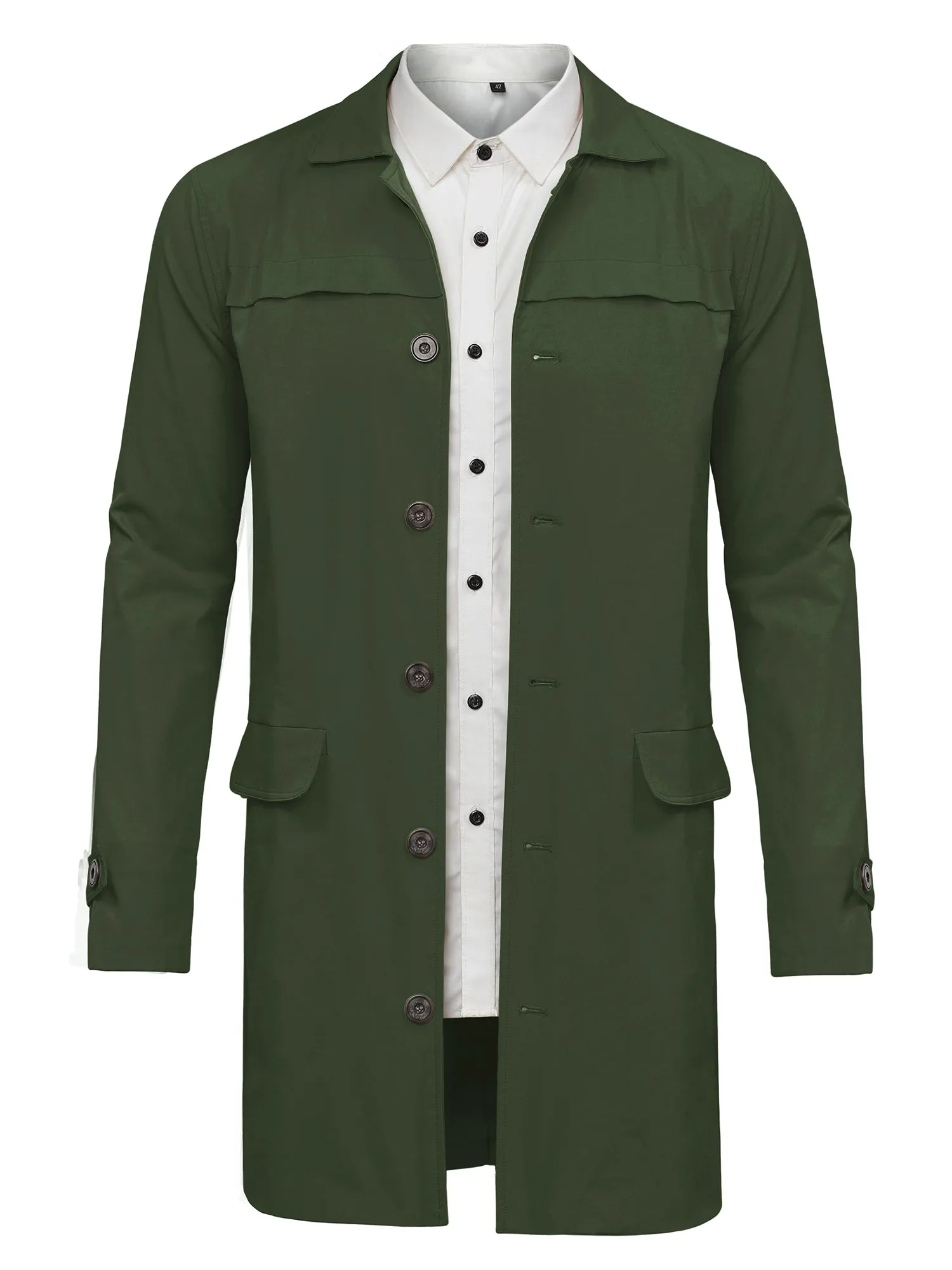 Lightweight Lapel Single Breasted Trench Overcoat