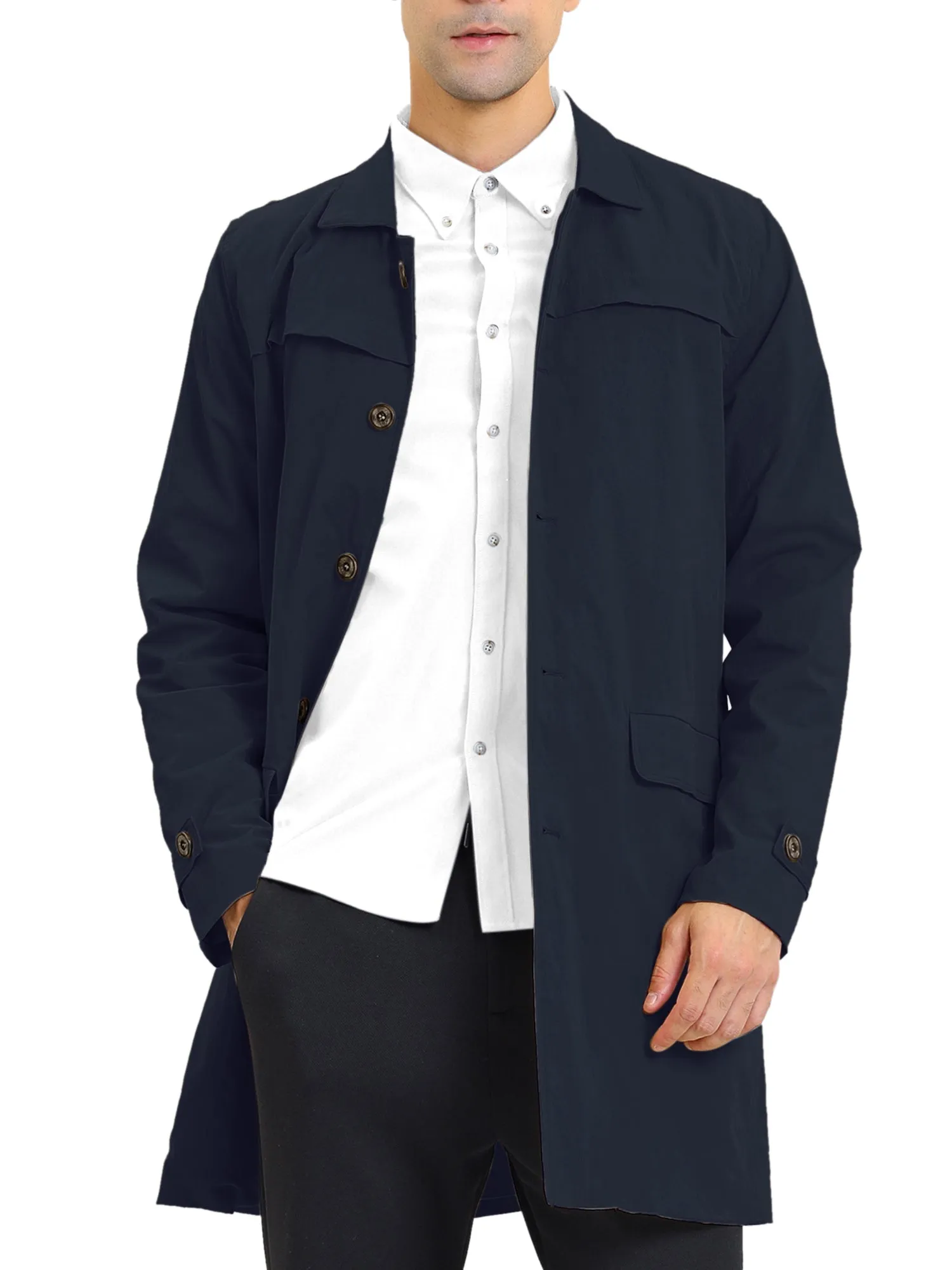 Lightweight Lapel Single Breasted Trench Overcoat