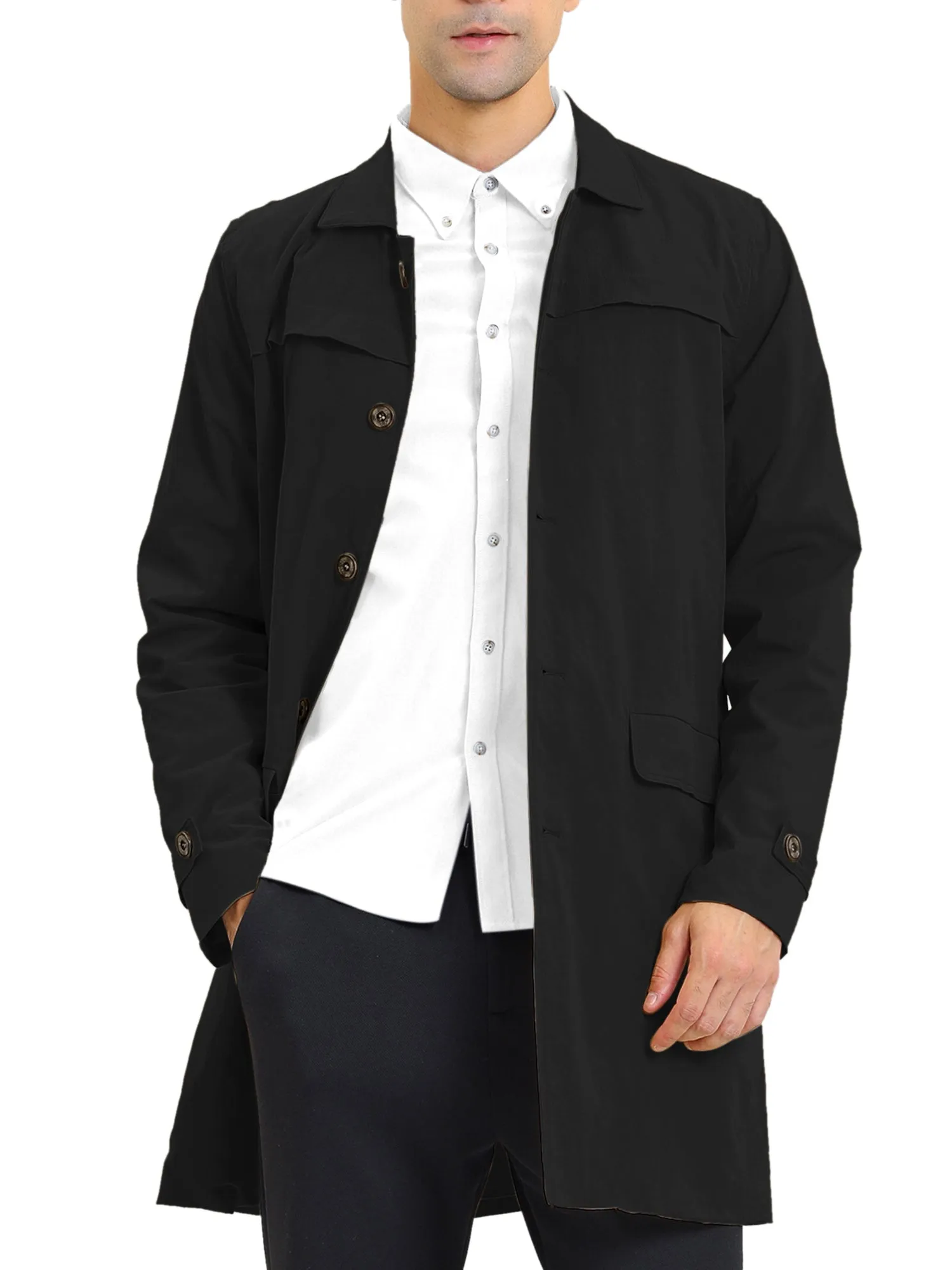 Lightweight Lapel Single Breasted Trench Overcoat