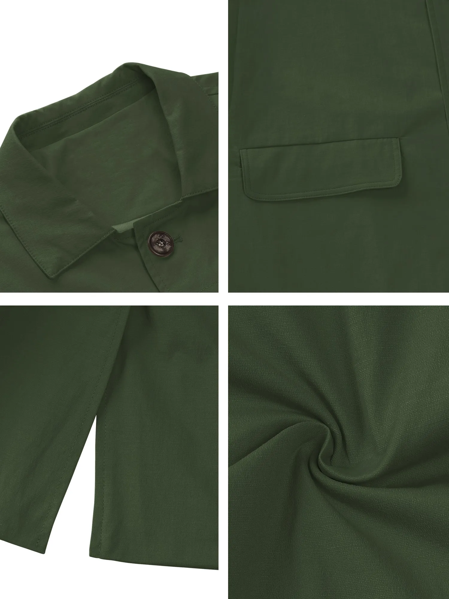 Lightweight Lapel Single Breasted Trench Overcoat