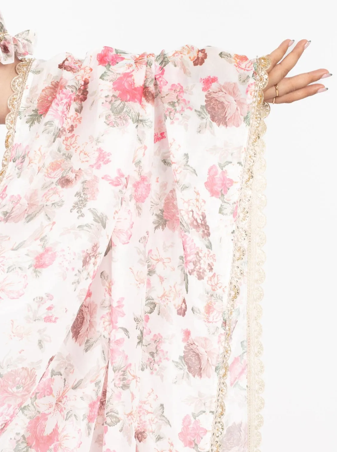 Pink Peony Easy-Drape Saree