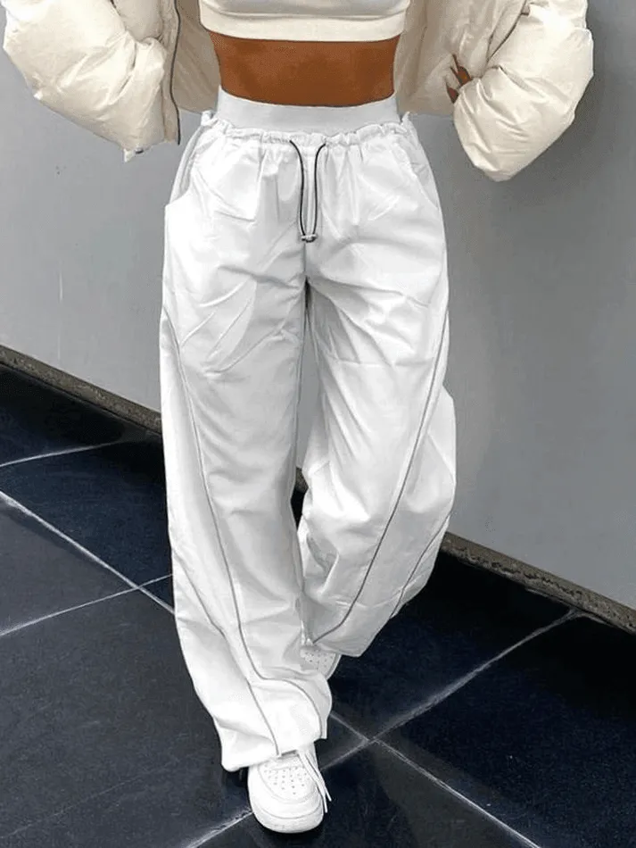 Pintuck Detail Straight Leg Pants