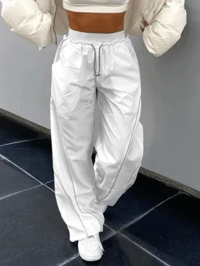 Pintuck Detail Straight Leg Pants