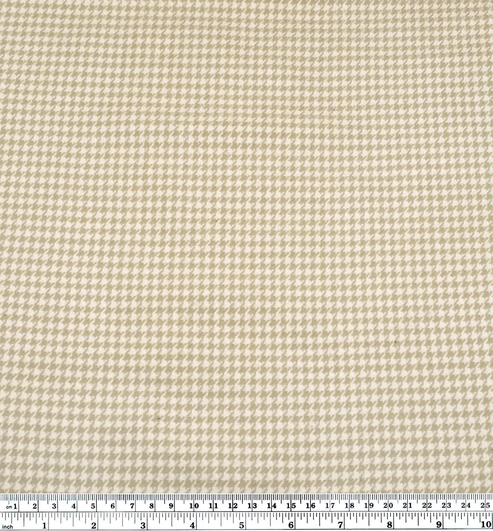 Remnant - 1m - Houndstooth Classic Cotton Flannel - Sand