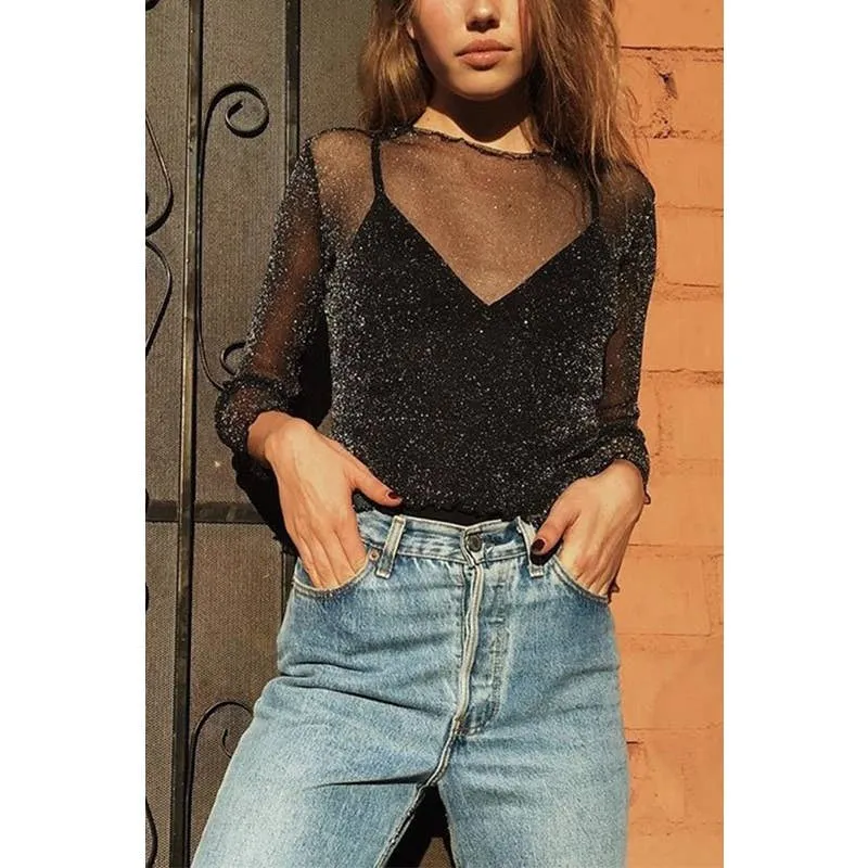 Sasha Mesh Top, Black