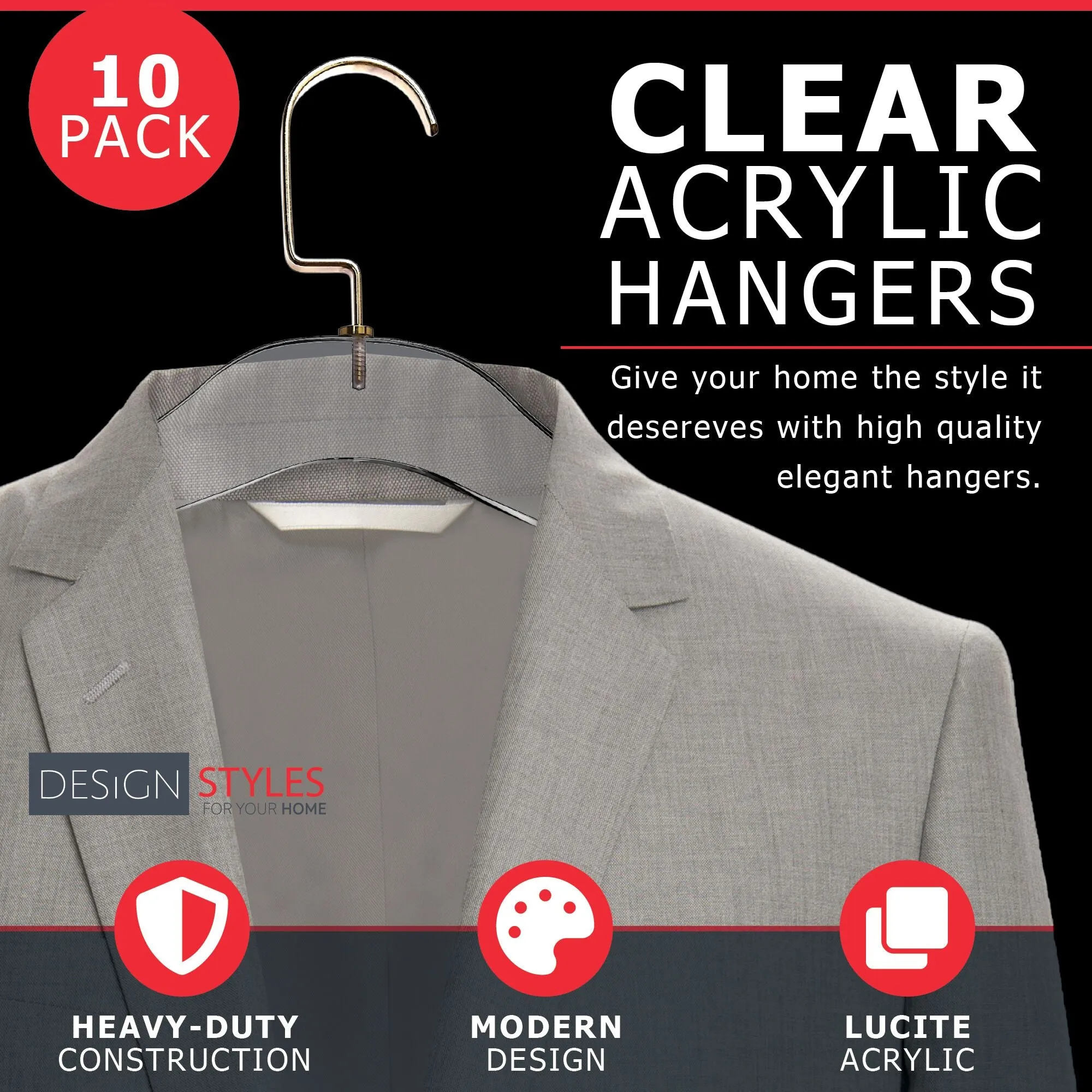 Simply Brilliant Acrylic Hanger with Rose Gold Hook