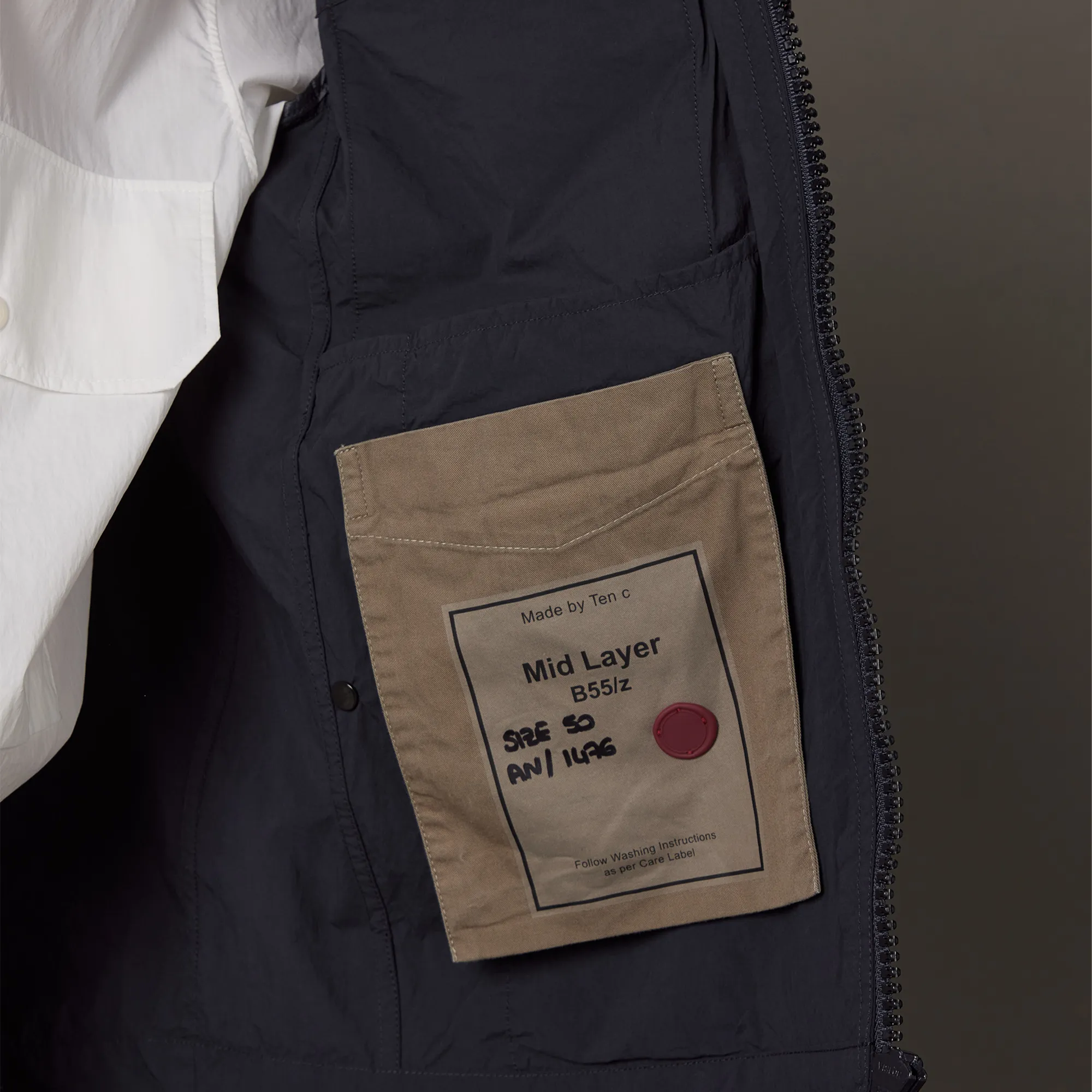 Ten c Hooded Zipped Mid Layer Midnight Navy