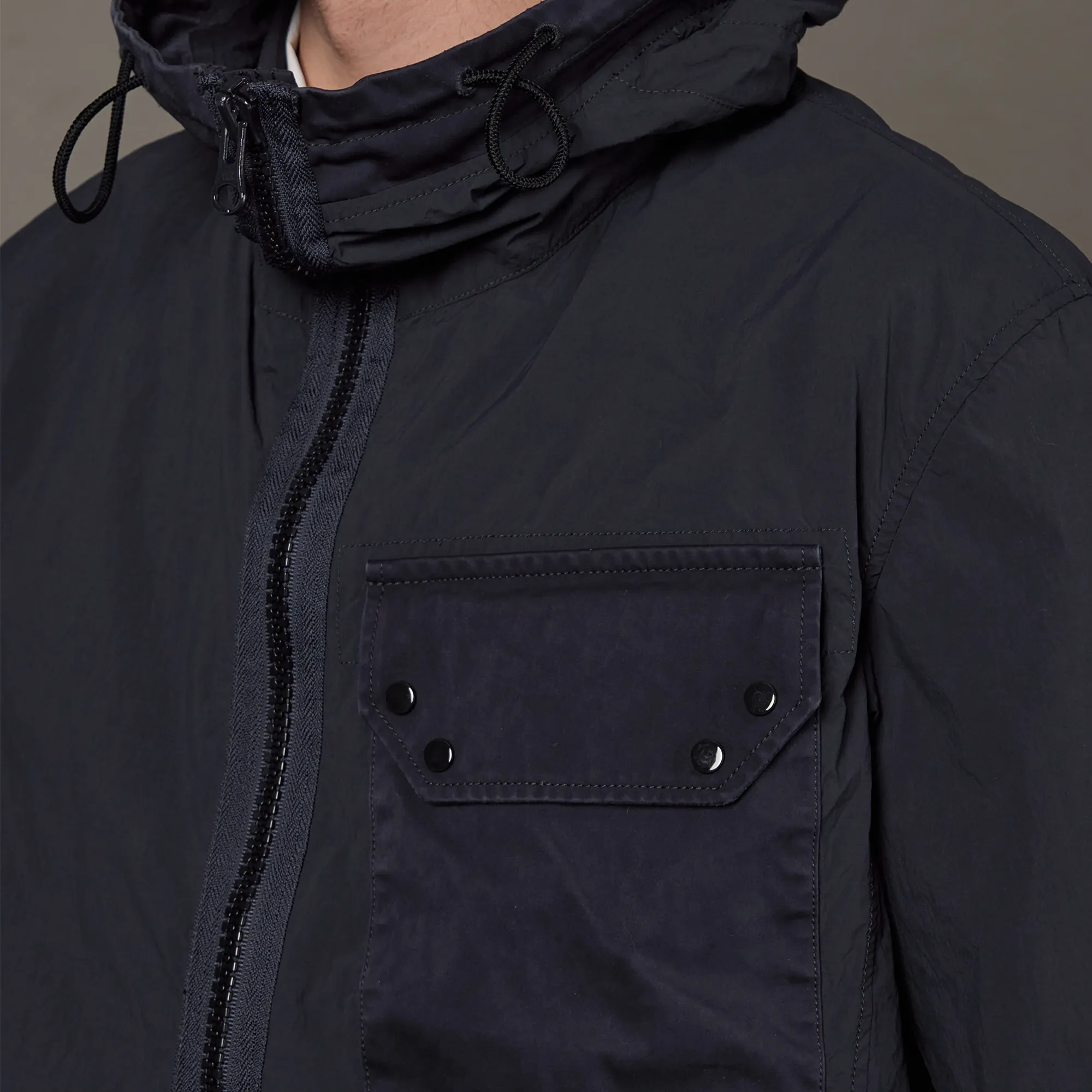Ten c Hooded Zipped Mid Layer Midnight Navy